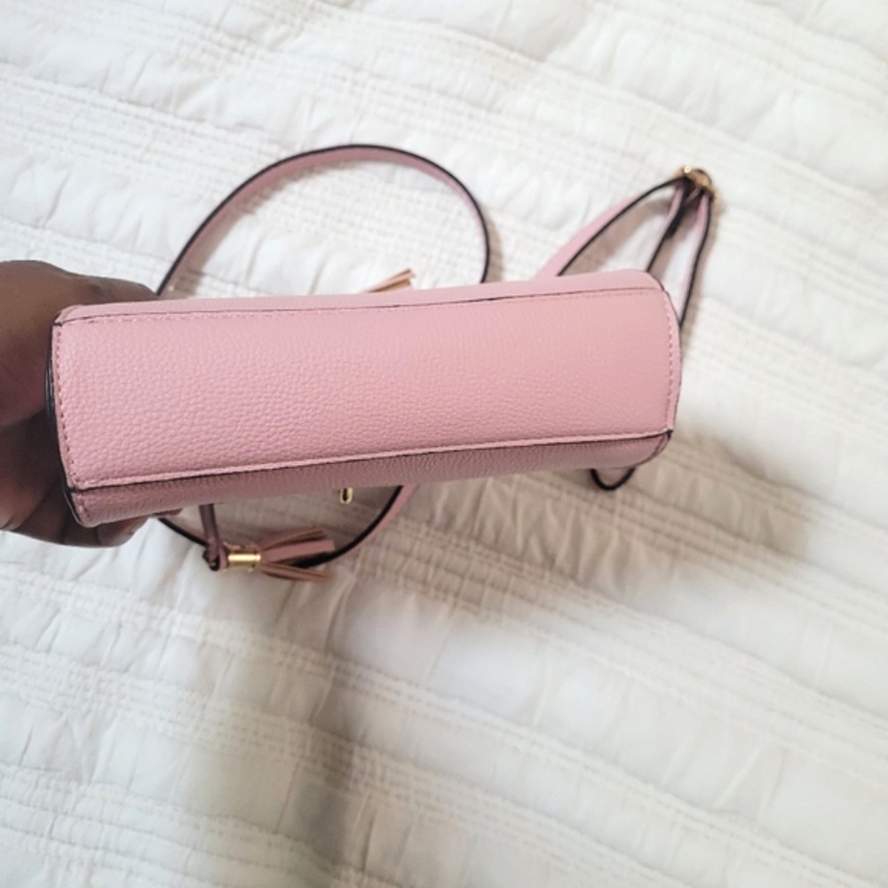 ☆ Pink Faux Leather Mini Crossbody Bag - Picture 4 of 14